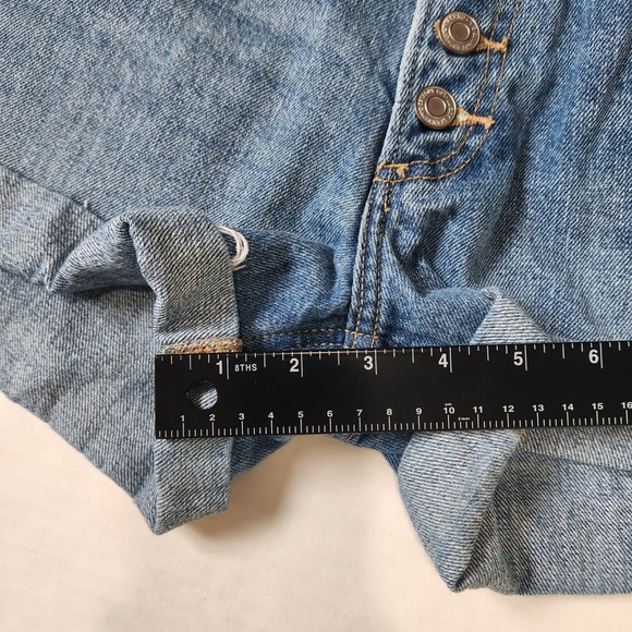Lucky Brand Boyfriend Shorts Womens 6/28 Blue Distressed Button Fly Cuffed Denim - Picture 7 of 8